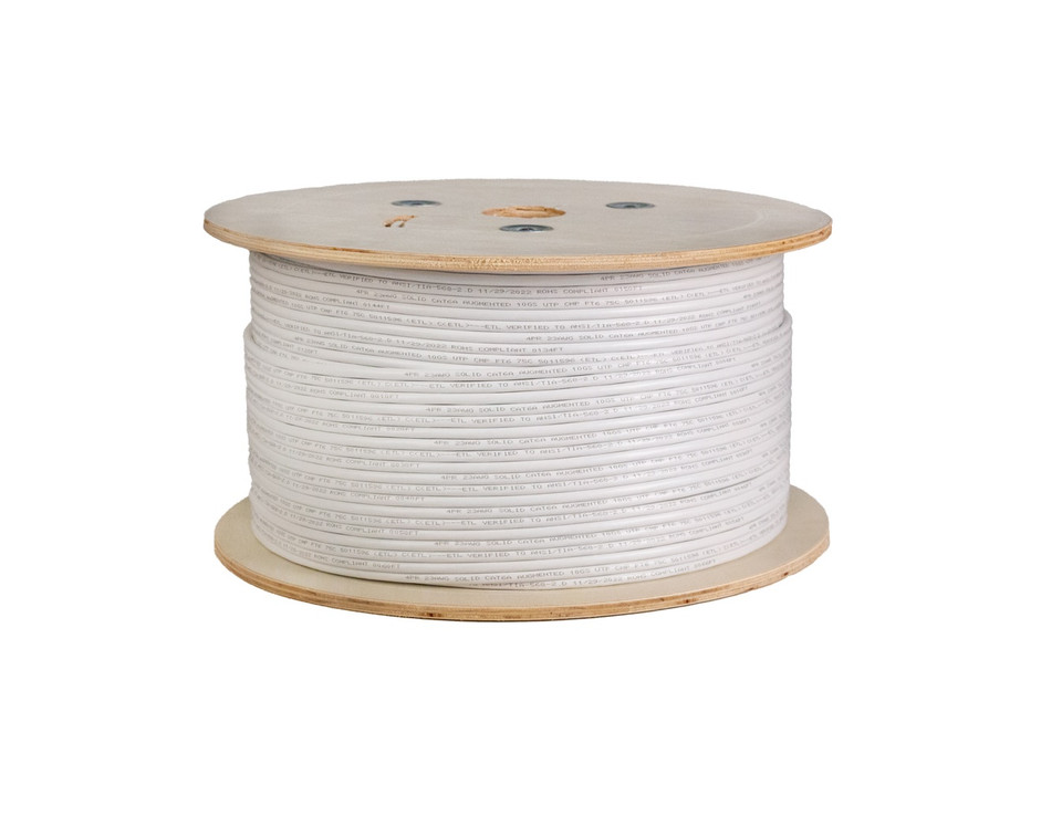 Vertical cable - Cable Cat 6A  4 PR 1000' CMP White Reel
