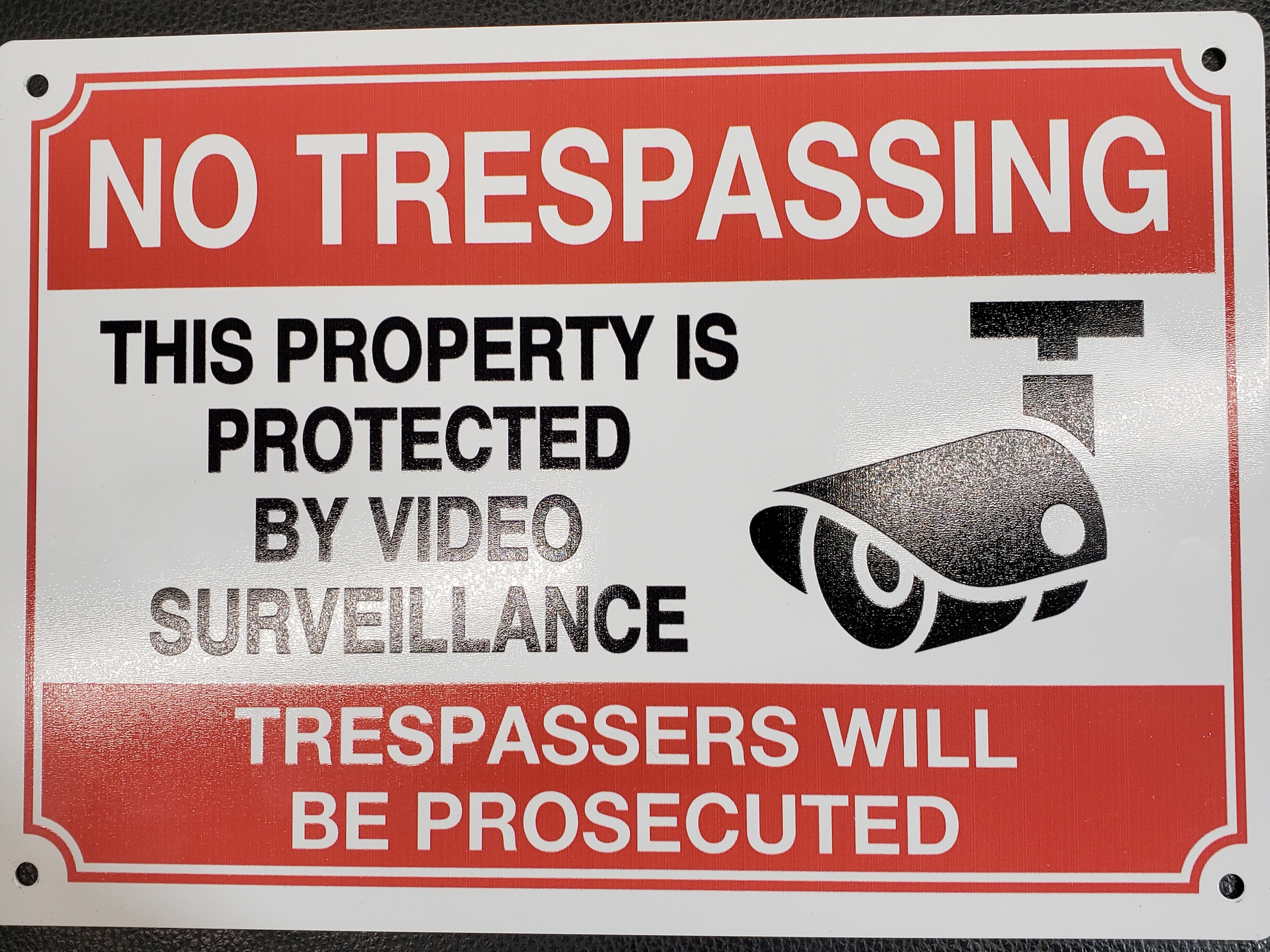 LIONBEAM | Sign 24 HR VIDEO
SURVEILLANCE 7&quot; x 10&quot; No
Tresspassing