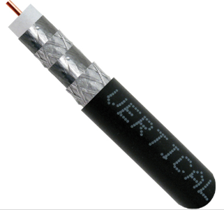 Vertical Cable | Cable RG6 Quad Shield 1000 &#39; Pull Box Bk