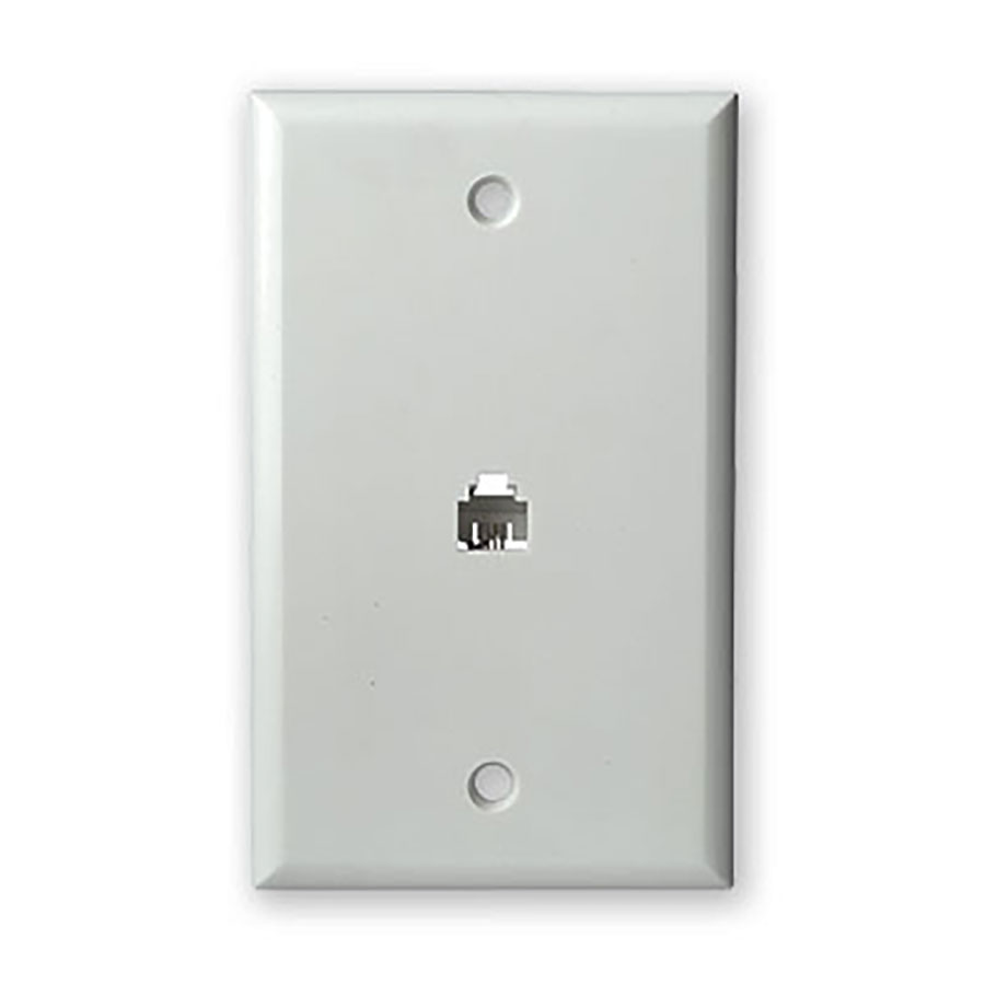 SCP - 4C TELEPHONE FLUSH MOUNT  - WALL PLATE - WHITE - 10 