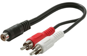 STEREN | Y Cable RCA Female/ 2 RCA Male 6&quot;