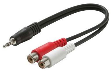 STEREN | Y Cabl 3.5mm Plug / 2 RCA Female 6&quot;