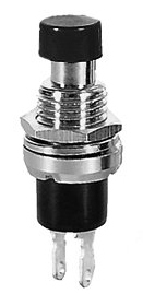 LIONBEAM | Push Button Black SPST Solder 1/4&quot; 2P NC