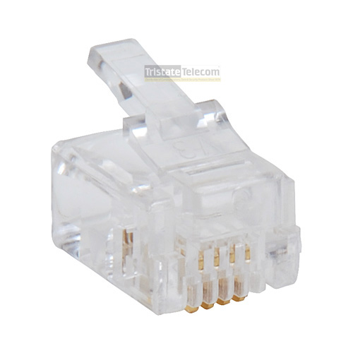 Modular Plug 6P4C Round Solid
100Pk RJ11