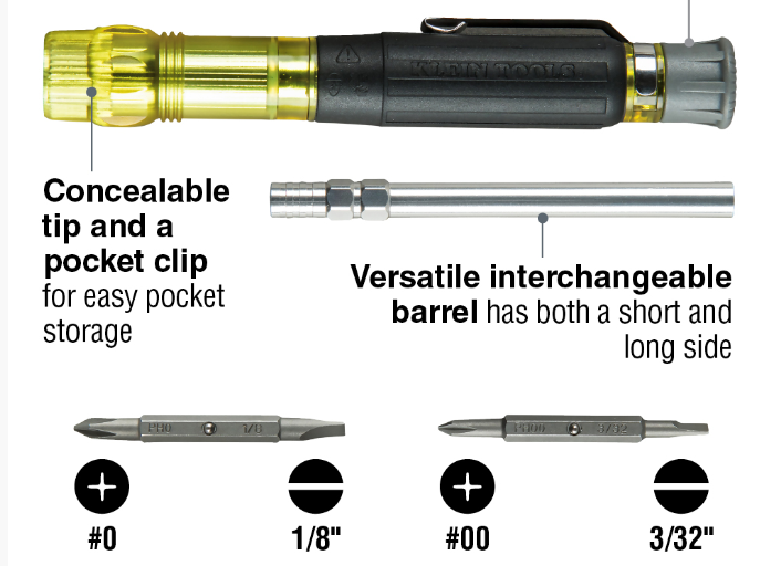 Klein Tools | 4-IN-1
ELECTRONICS POCKET SCREWDRIVER