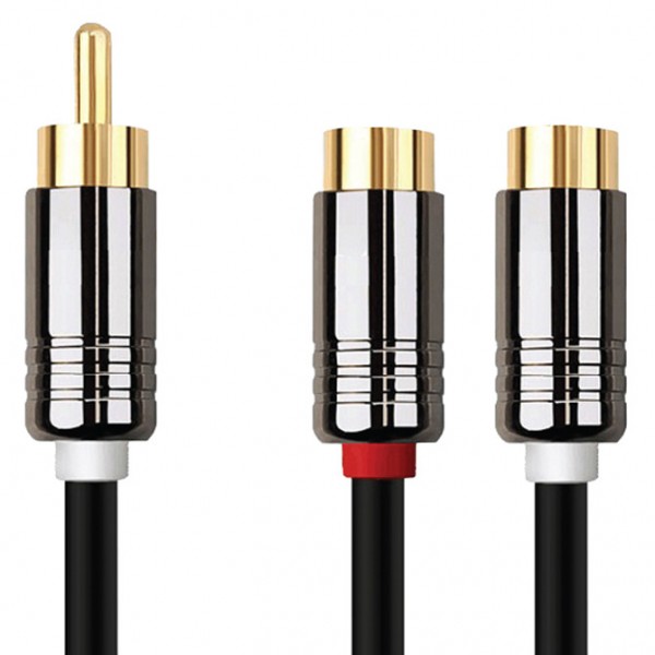 CALRAD | Y Cable 1 RCA Male -
2 RCA Female