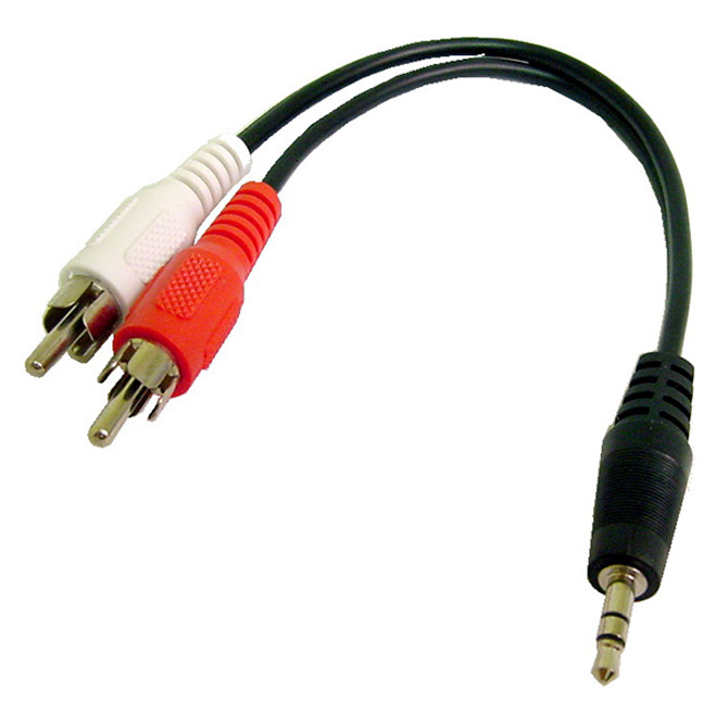 CALRAD | Y Cable 2 RCA
Male-3.5mm Stereo Plug 10 inch