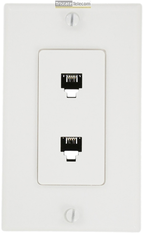 Leviton | Jack Wall Plate Dec W/2 6P4C Jacks White