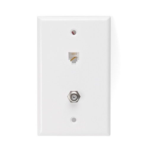 Leviton - Jack Tel 6P4C/CATV White