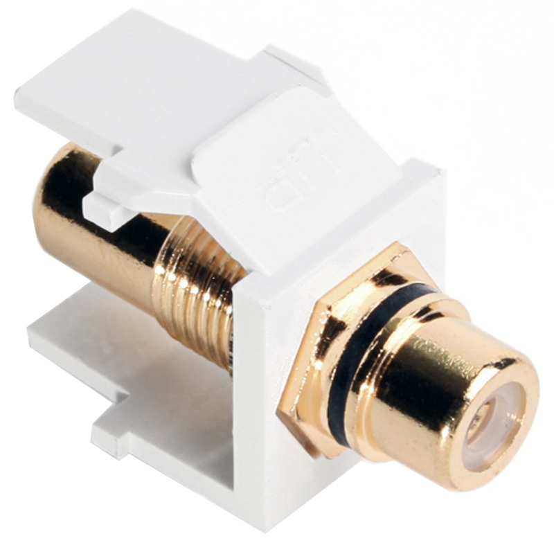 Leviton | JACK RCA SPKR WHT W/BLK