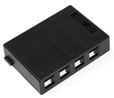 Leviton | Surface Mount Keystone 4 Port Black