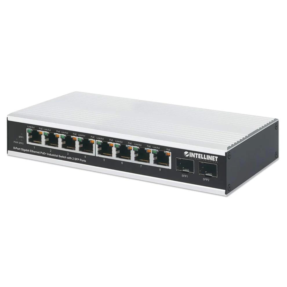INTELLINET - Switch 8 Port  Gigabit PoE+ Switch With 2