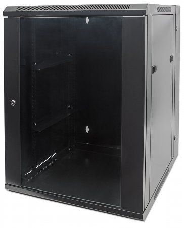 RACK WALL Enclosed 9U 20.5&quot; D PLEXI DOOR SWING OUT FLAT PACK