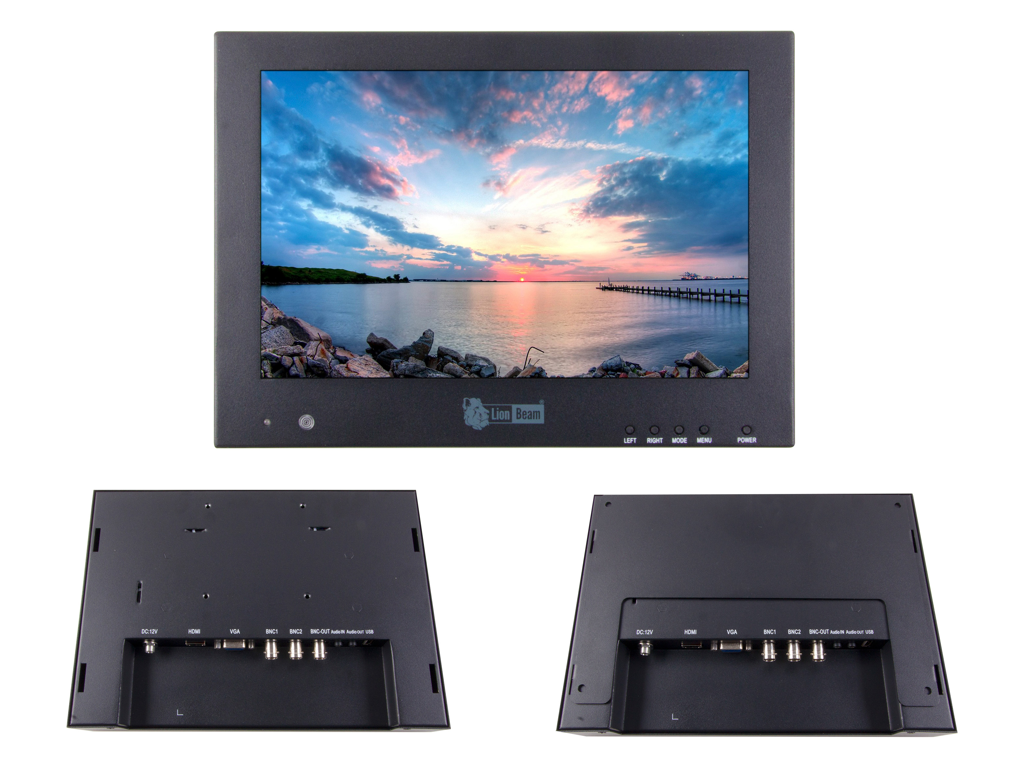 LIONBEAM - Monitor 10&quot; LED Surface Black HDMI,VGA,BNC