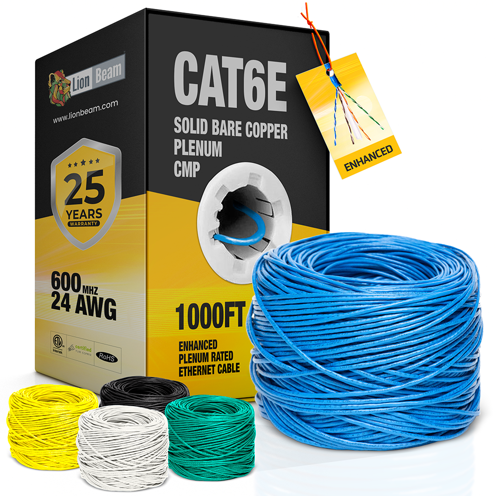 LIONBEAM - Cable Cat 6 CMP Blue 1000' Pull Box