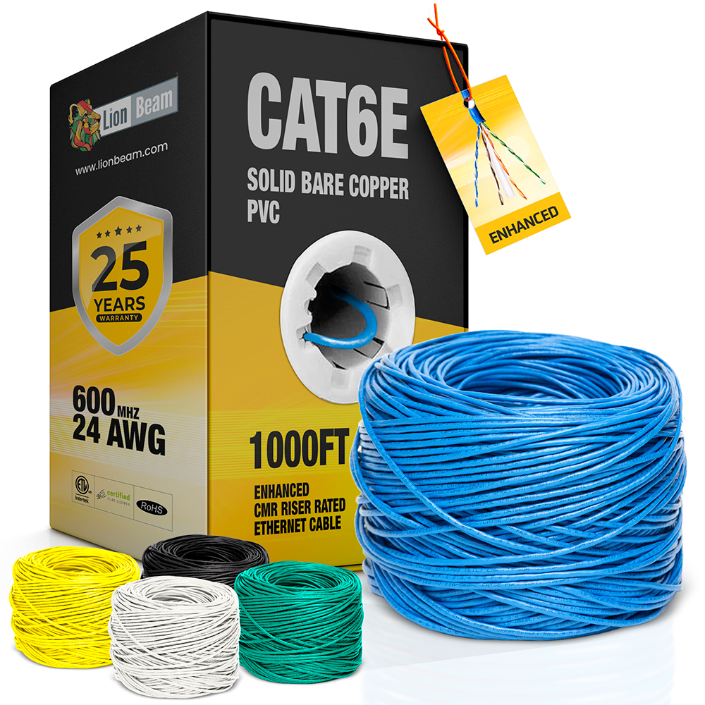 LIONBEAM - Cable Cat 6 CMR Blue 1000' Pull Box
