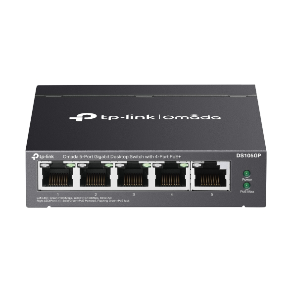 TP-LINK | Switch 5 Port
Gigabit 4 PoE+ 65W Omada
Up to 820ft data and power 
transmitting range under 
Extend Mode**