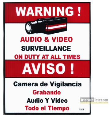 ELYSSA | Sign 24 HOUR VIDEO
SURVEILLANCE 12&quot;x15&quot;