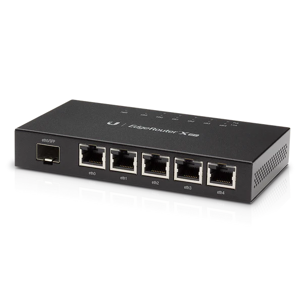 Ubiquiti | EdgeRouter X SFP 5
Port Gigabit With Passive PoE
Support, 1 Gigabit SFP