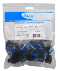 ICC | INSERT CAT 5e BLACK 25 Pack