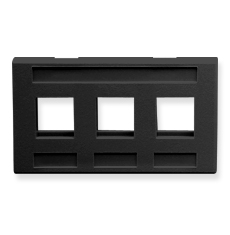 ICC | PLATE, FURNITURE, MODULAR 3 PORT, BLACK