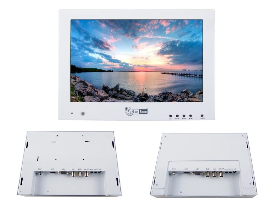 LIONBEAM - Monitor 10" LED Surface White HDMI,VGA,BNC