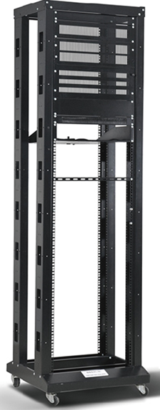 LIONBEAM | 4 Post Cable
Management Rack W/Casters
23.5&quot;D 42U Cage Nut 6.5FT