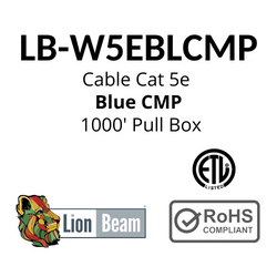 LIONBEAM | Cable Cat 5e CMP
Blue 1000&#39; Pull Box