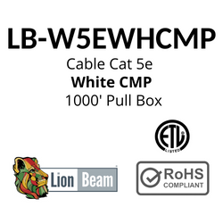 LIONBEAM | Cable Cat 5e CMP White 1000&#39; Pull Box