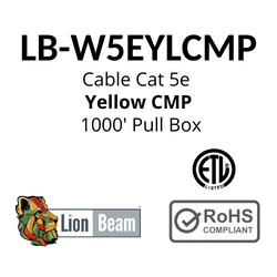 LIONBEAM | Cable Cat 5e CMP
Yellow 1000&#39; Pull Box