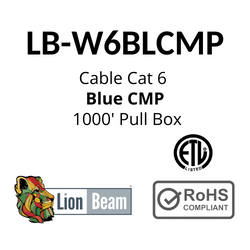 LIONBEAM | Cable Cat 6 CMP Blue 1000&#39; Pull Box