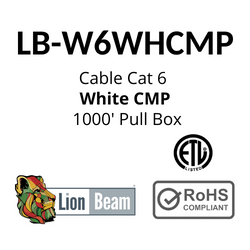 LIONBEAM | Cable Cat 6 CMP White 1000&#39; Pull Box