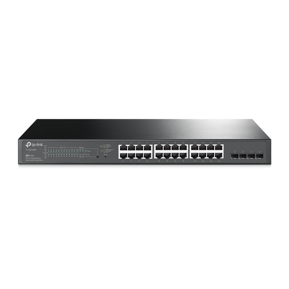 TP-LINK | Switch 28 Port
Gigabit 24 Gigabit PoE+
Ports,4 Gigabit SFP Slots