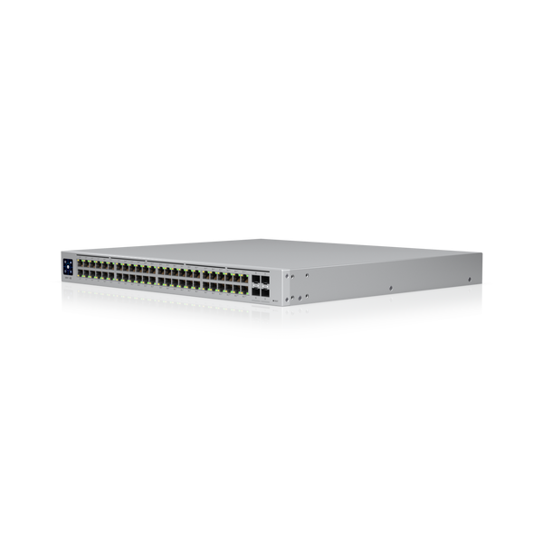 Ubiquiti | Switch Pro 48 PoE
40 GbE PoE+ Ports, 8 GbE poE++
Ports, 4 10G SFP+ Ports, 1
USP-RPS DC Input 600Watt