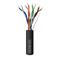 GENESIS CABLE | Cable Cat 6
4PR 1000&#39; PVC Black No X PB