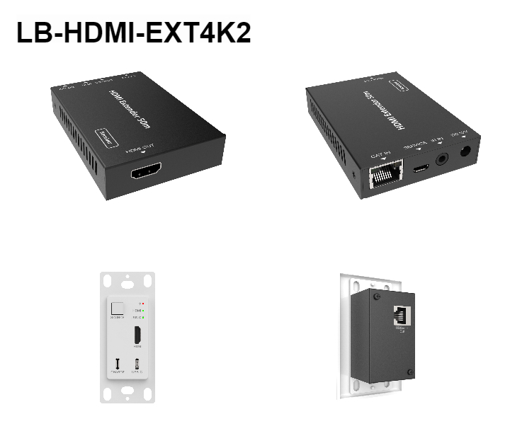 LIONBEAM | HDMI &amp; USB C Wall
Plate POC Extender Over Cat
5/6 4K@60 Up to 115FT 4K@24 Up
To 164FT