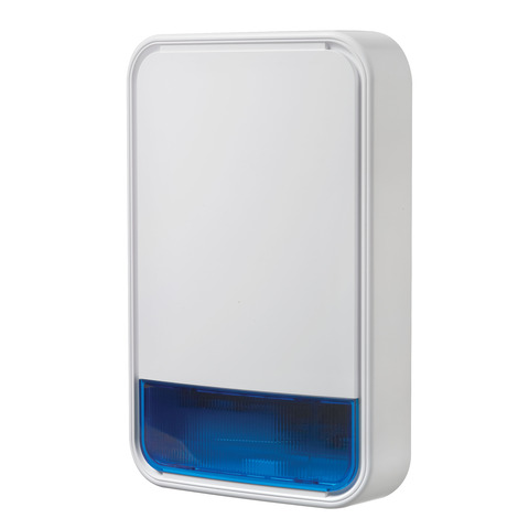 DSC | PowerG 915Mhz wireless outdoor siren with Blue lens.